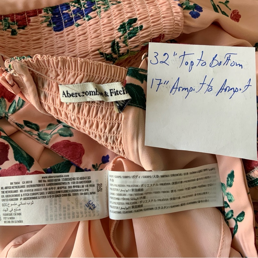 Abercrombie & Fitch Pink Floral Strapless Dress - Picture 3 of 7